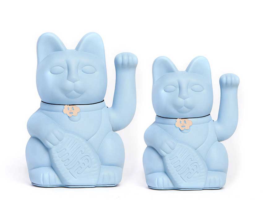 Gatto fortunato azzurro