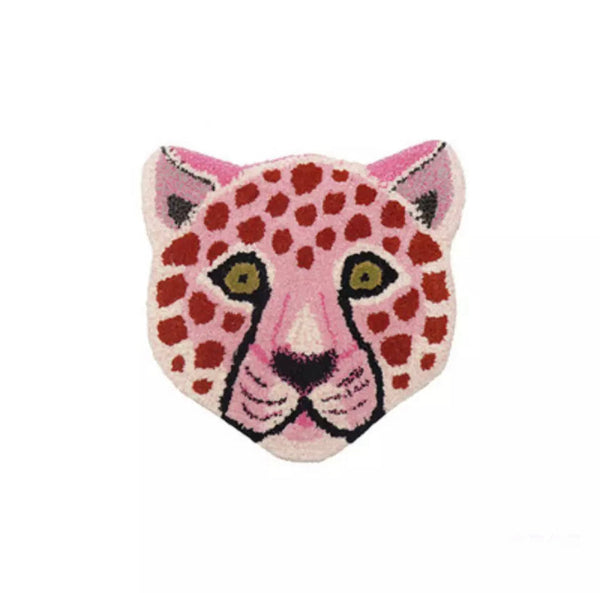 Pequeno tapete de leopardo rosa