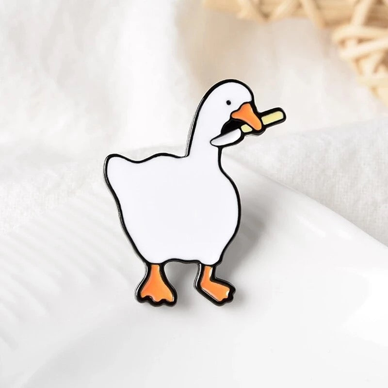 Pins Canard Blanc Couteau