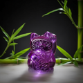 Figurina di gatto fortunato viola