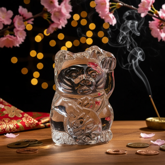 Statuette Chat Chanceux Blanc