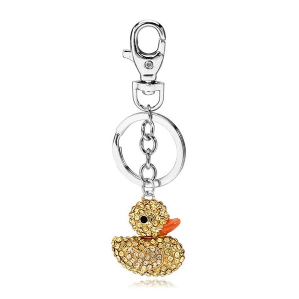 Sleutelhanger met strass eendje