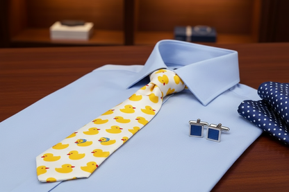 Fine yellow ducks tie