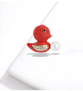 Rode Eend Broche
