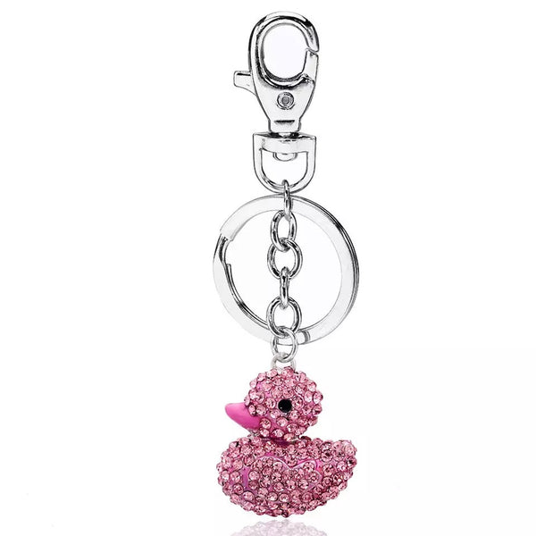 Sleutelhanger met strass eendje
