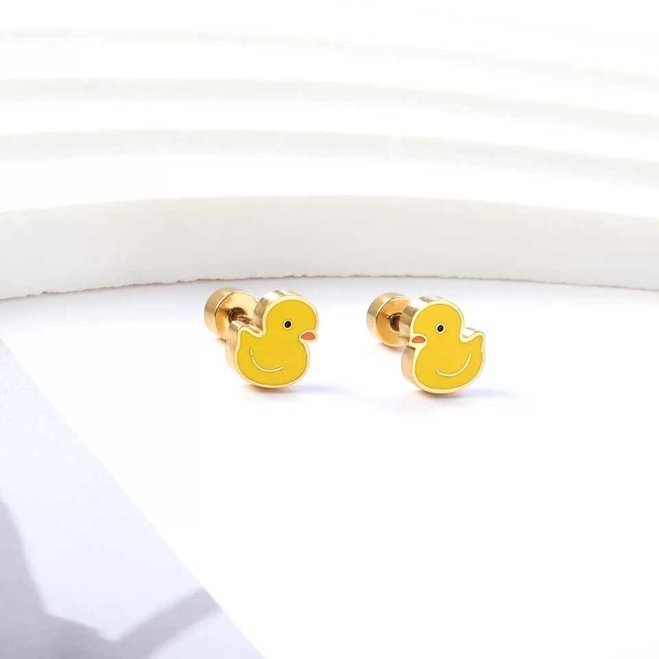 Boucles d'Oreilles Canard Jaune