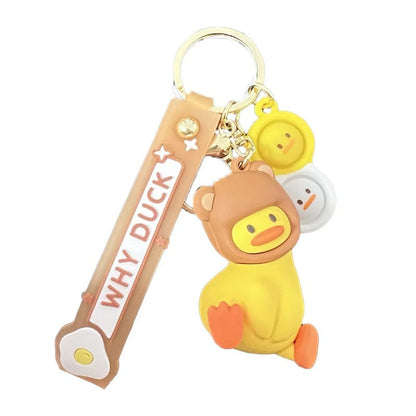 Intrigued Duck Keyring