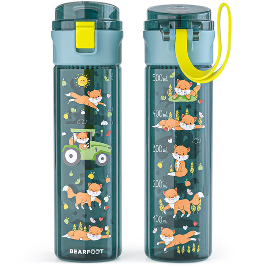 Trinkflasche Kinder, 500ml, leicht - Traktor-blau