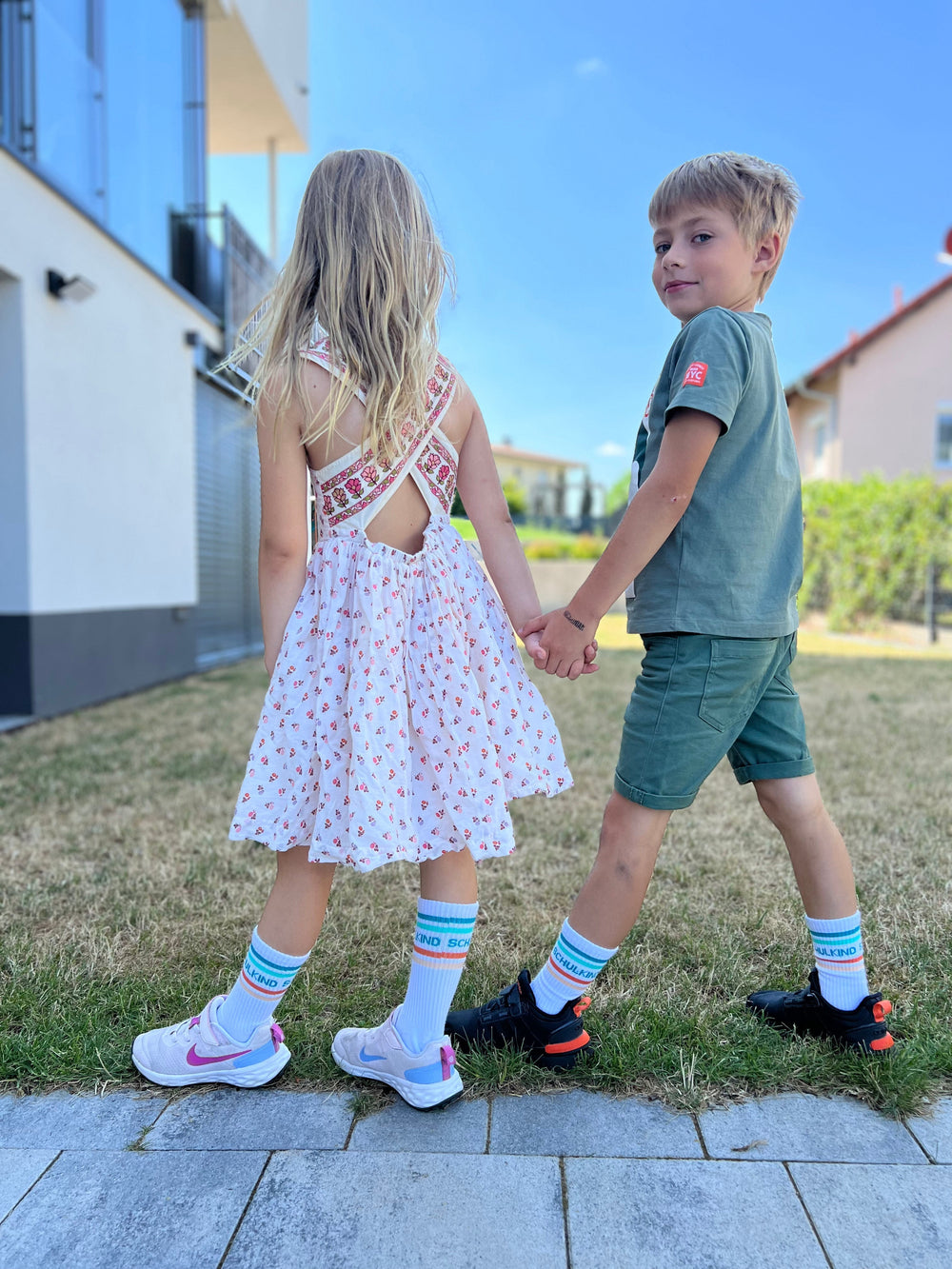 Chaussettes Schulkind orange-menthe