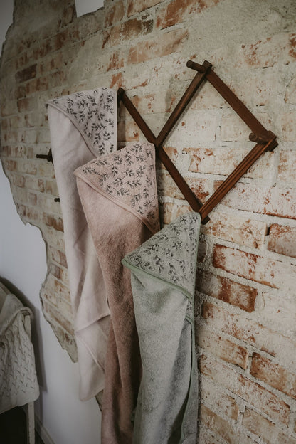 Cape de bain bébé en coton bio Poudre - Natruba