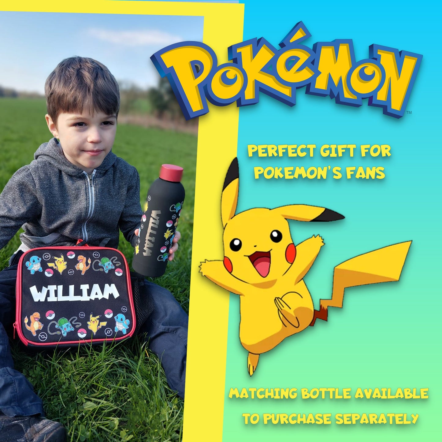 Personalized Lunch Bag - Pokemon Red