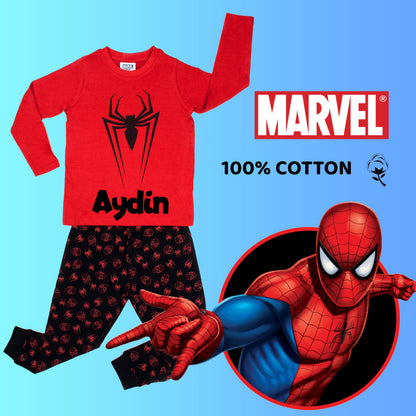 Personalized Spider-Man Pajama Set - Red