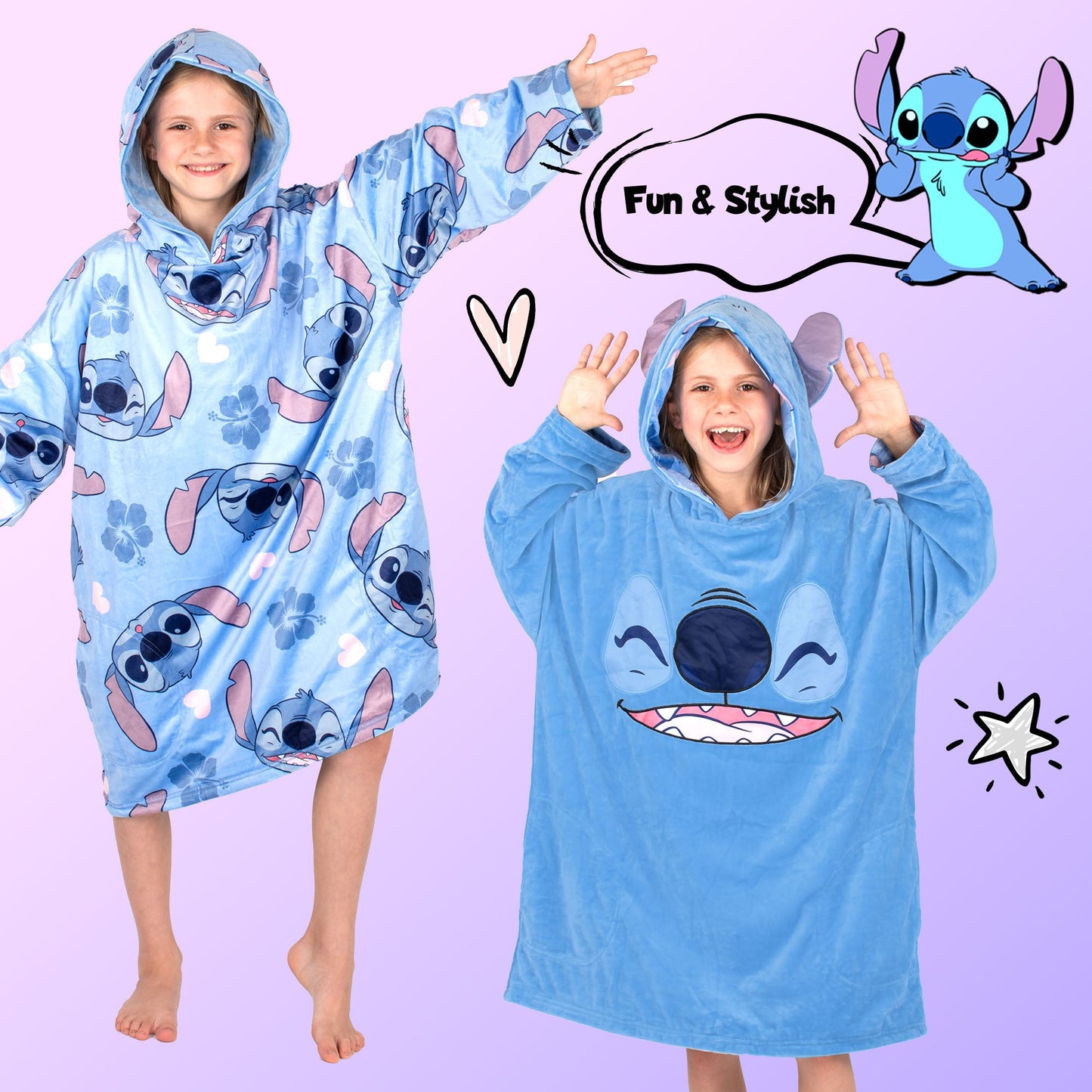 Disney Stitch Oversized Sweat à capuche Couverture -bleu