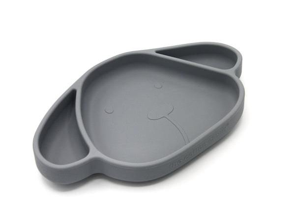 Kinderteller mit Saugfuß aus Silikon Milo Storm Grey