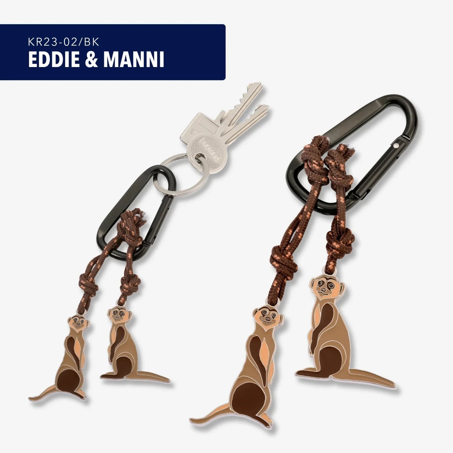 Porte-clés Mousqueton Suricates Eddie & Manni – détail 8
