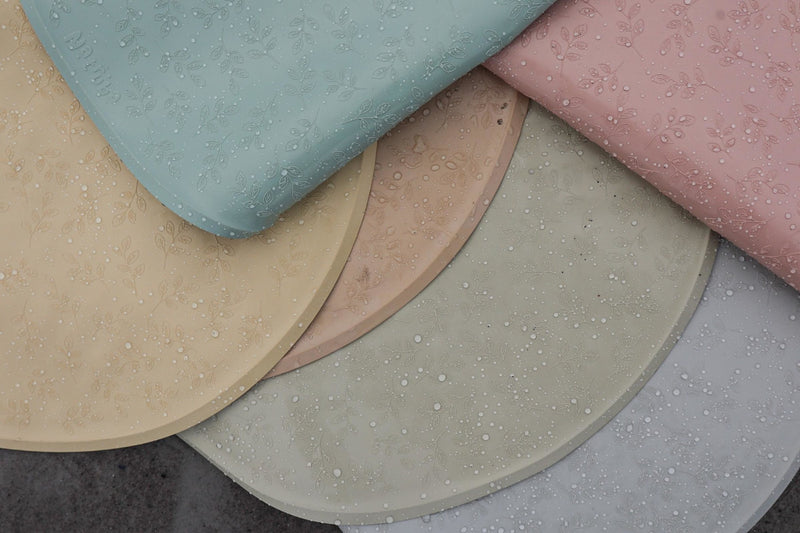 Tapis de bain rond Feuillage Caramel