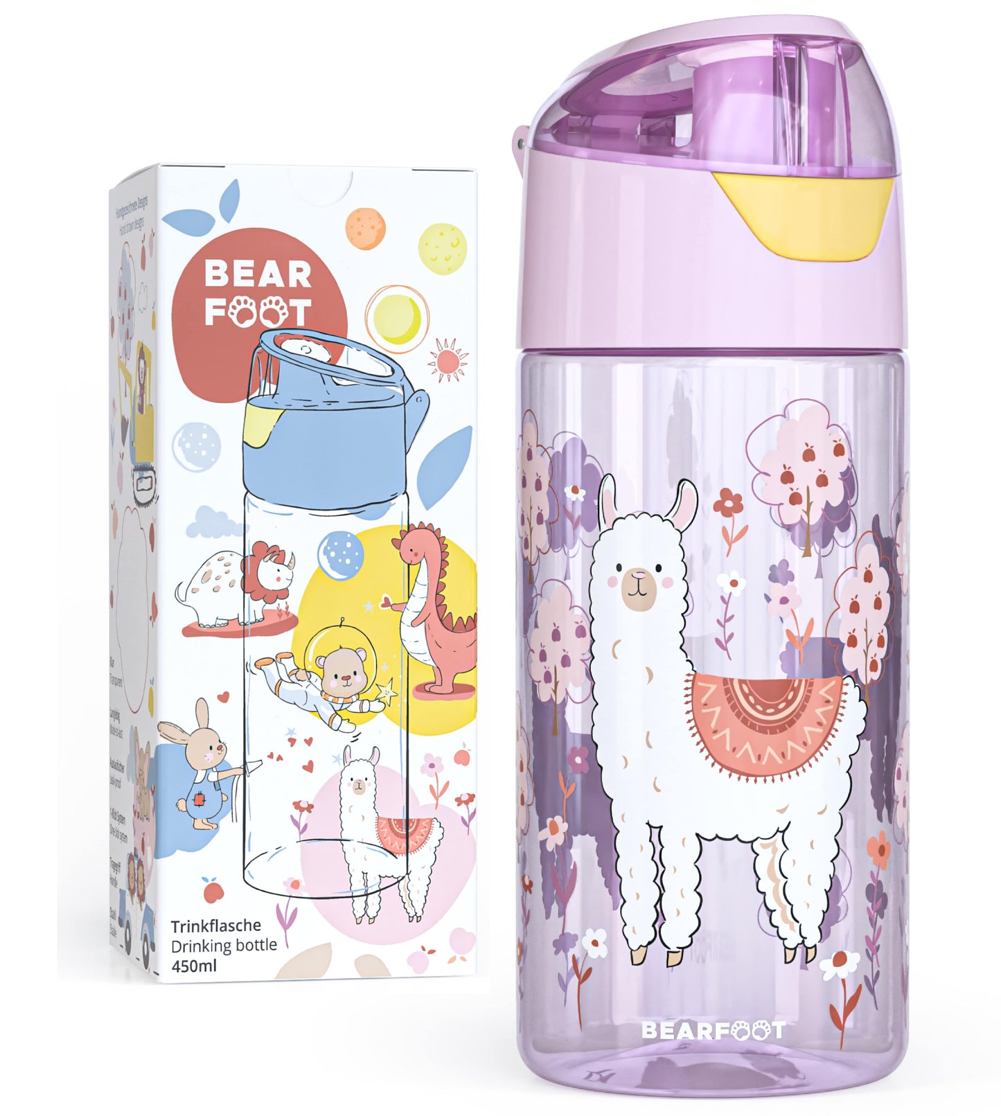 Kids' water bottle, lightweight - Llama