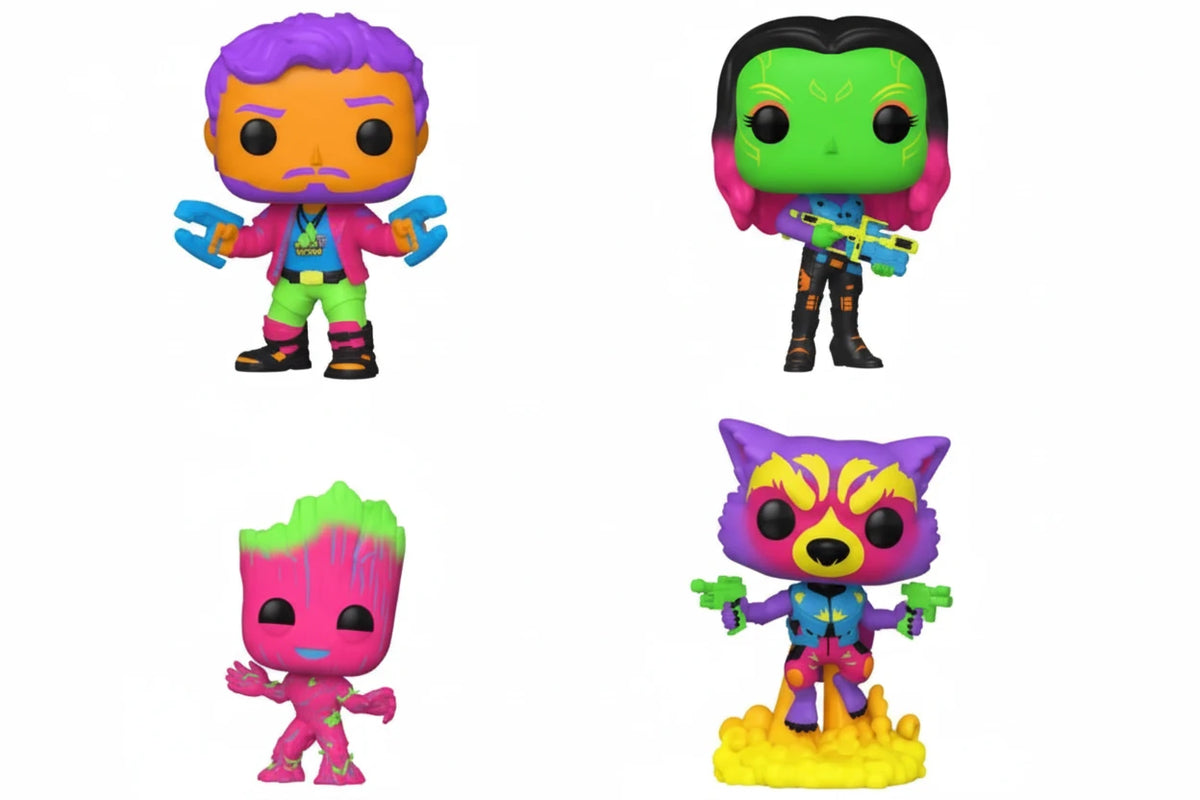 Pop! Les Gardiens de la Galaxie 4-Pack (Black Light)