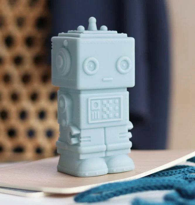 Luz nocturna de robot azul