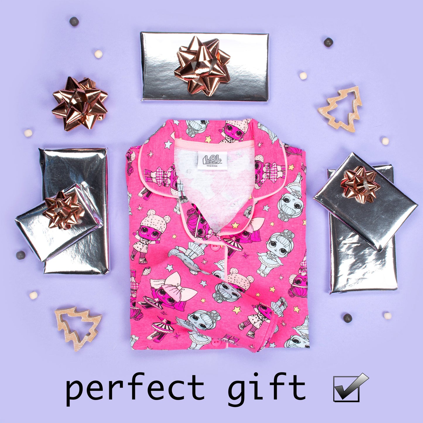 LOL Pink Button-Up Pajamas