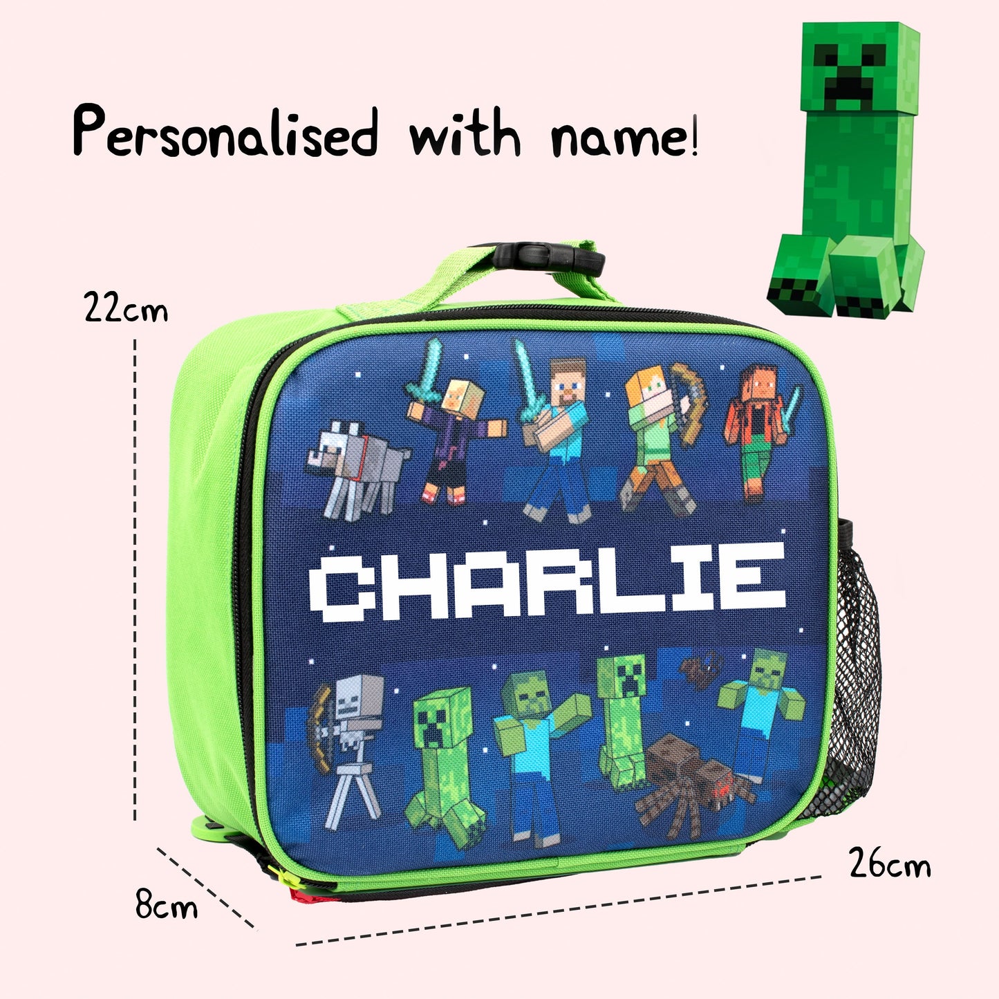 Sac repas – Minecraft bleu