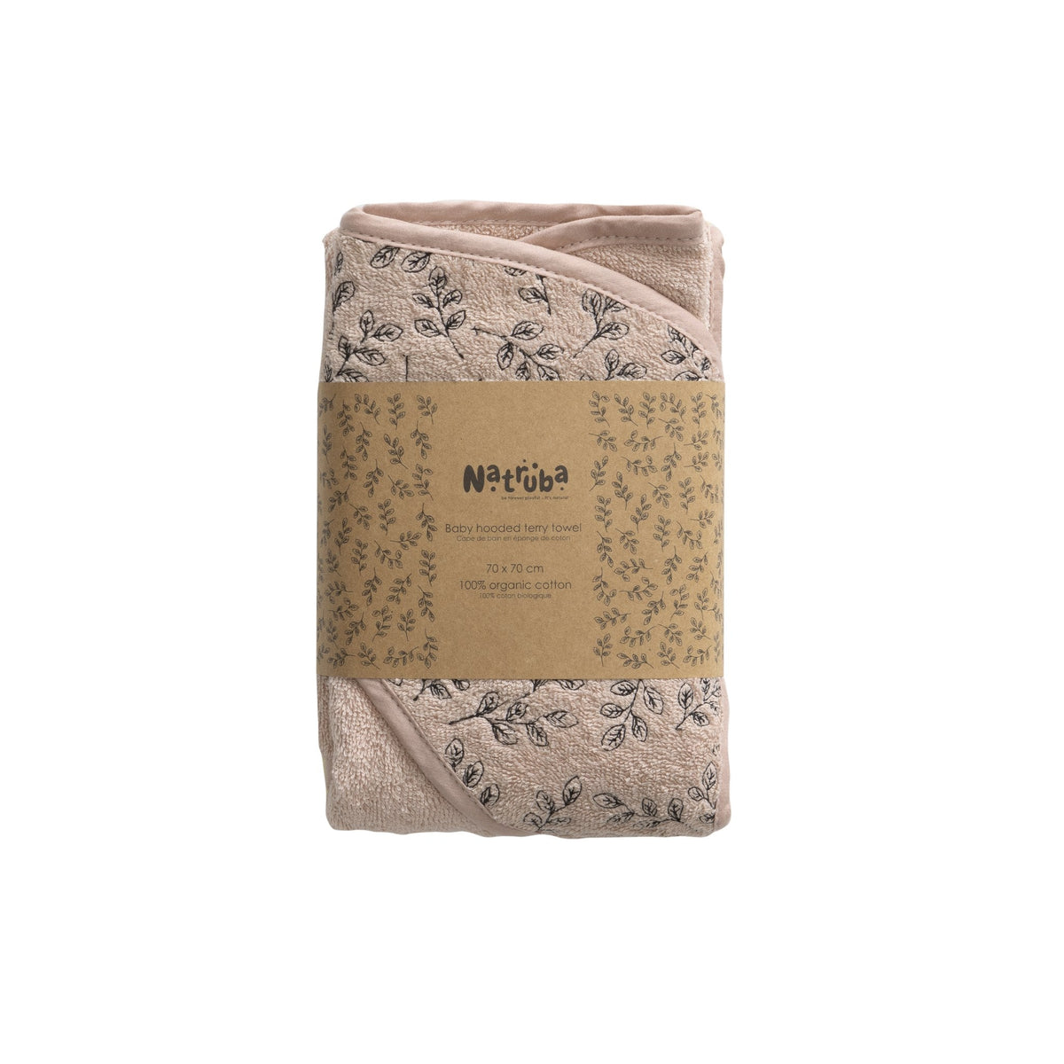 Cape de bain bébé en coton bio Poudre - Natruba