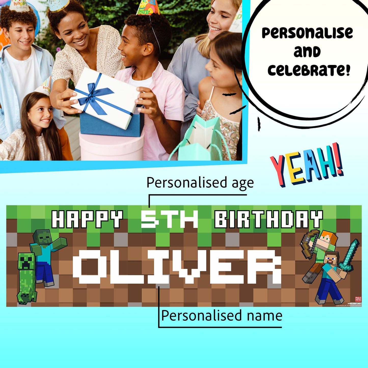 Minecraft Birthday Banner