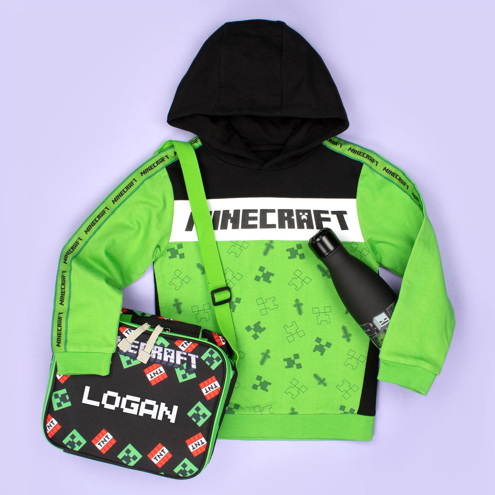 Sweat à capuche Minecraft – vert / noir