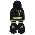Ensemble bonnet et gants – Minecraft Set – gris Creeper
