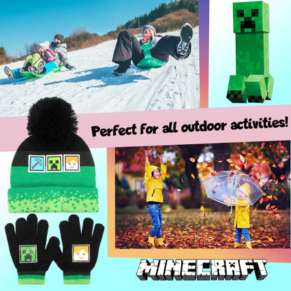 Minecraft – Children's Hat & Gloves Set