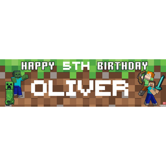 Bannière d’anniversaire – Minecraft