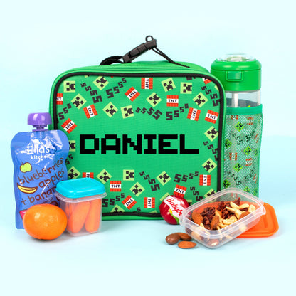 Minecraft Bottle avec paille 700ml – vert Pattern