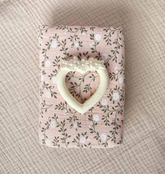 Fralda XL de Algodão Biológico – Fleurs Rose