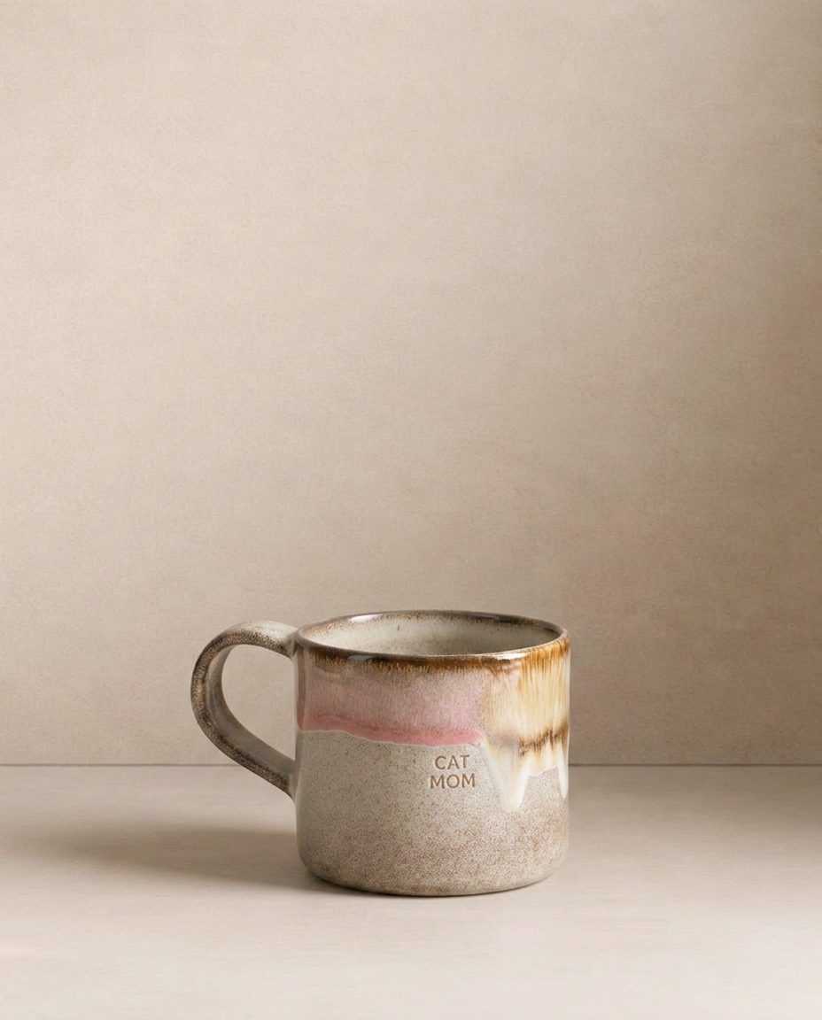 Melting Ice Cream Mug 360ml Cat Mom & Dad 2 Pieces Set