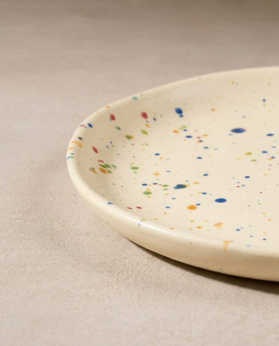 New Party Bread Plate 17cm Yellow