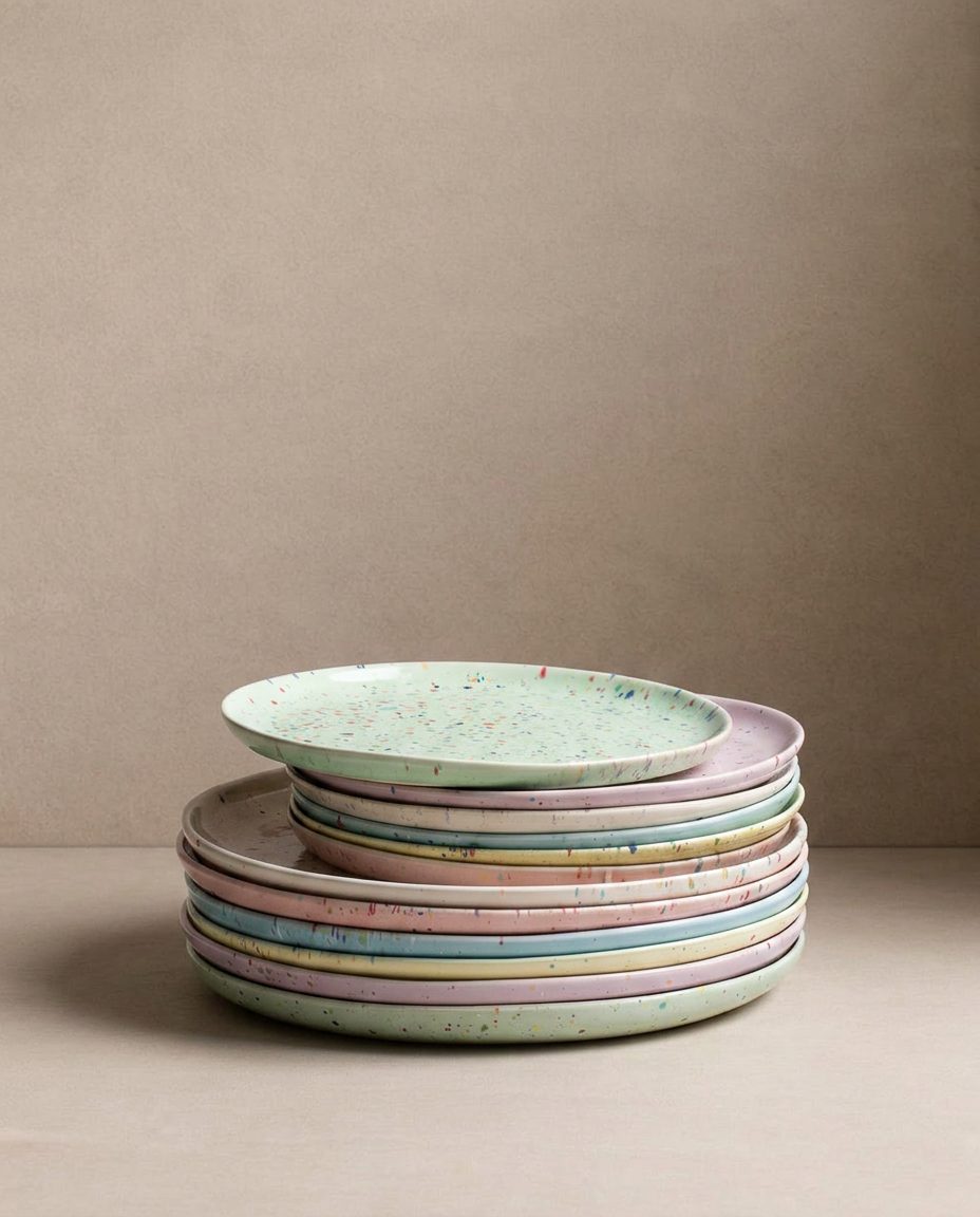 New Party Salad Plate 22cm - Mix 6 Pieces