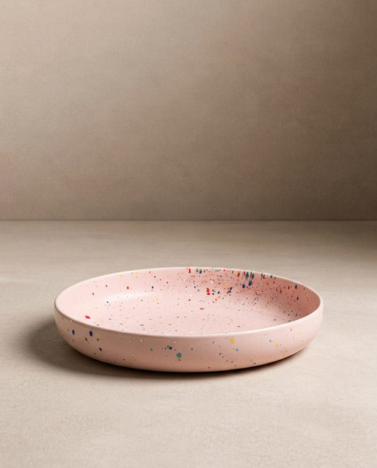 New Party Low Pasta Plate 23cm Pink