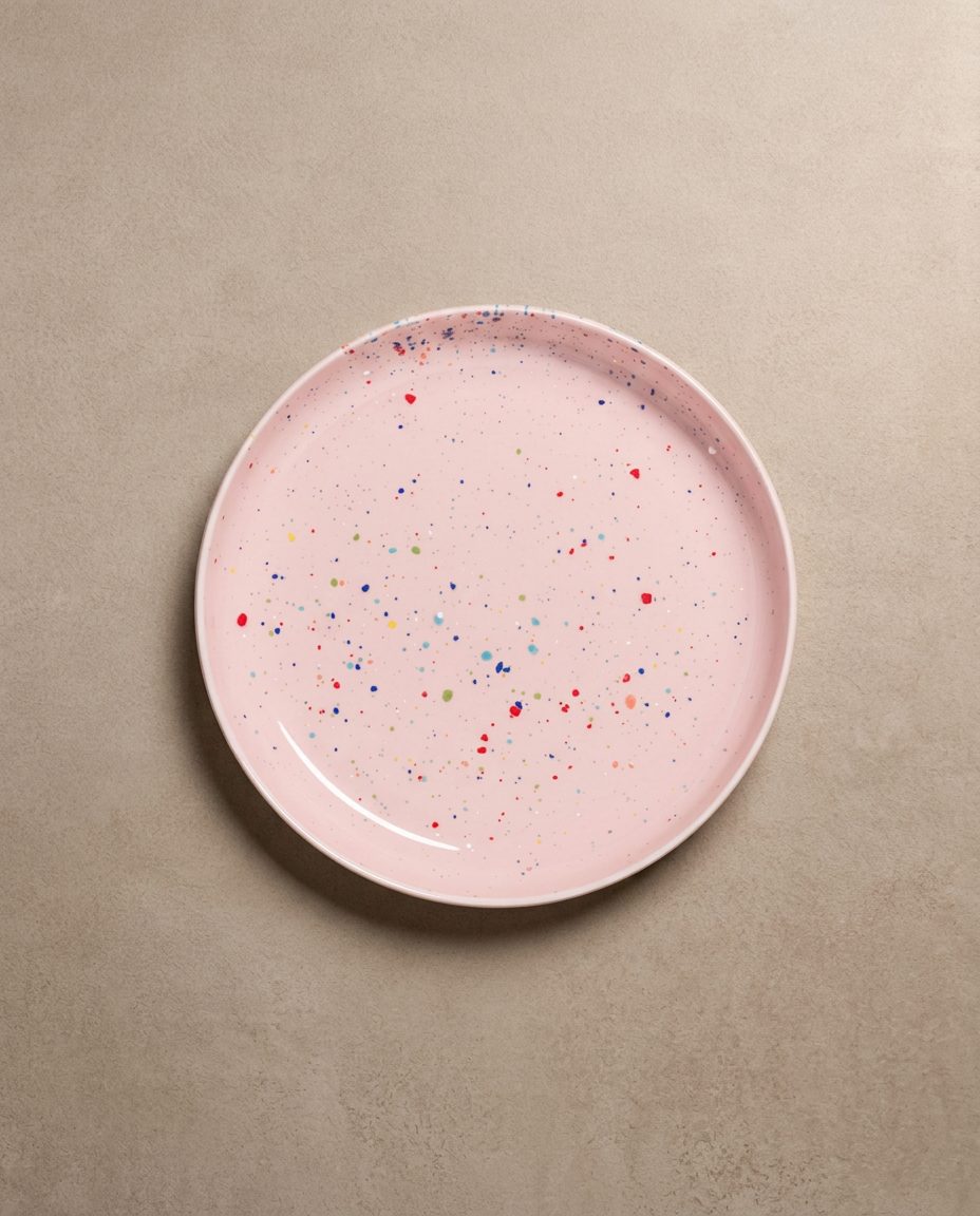 New Party Low Pasta Plate 23cm Pink