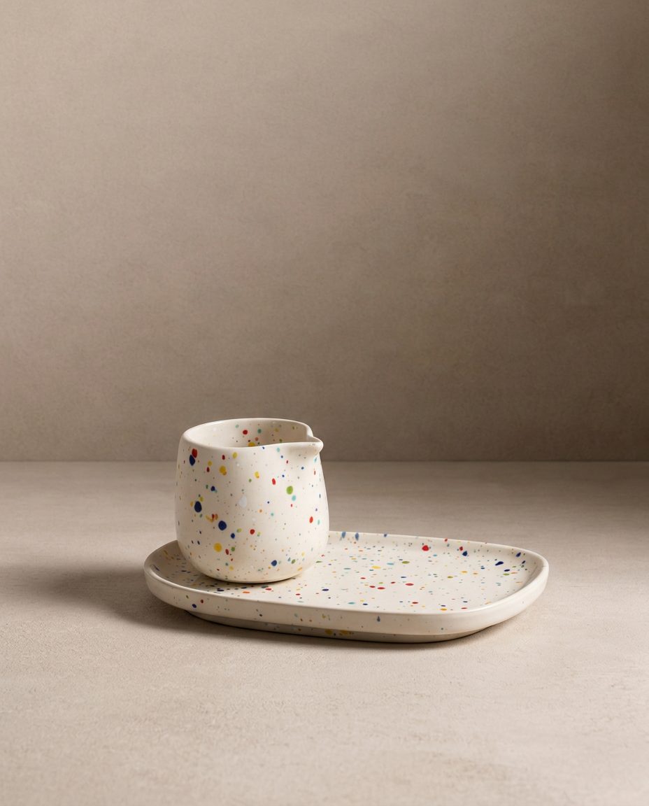 New Party Pot à lait verseur en céramique pour servir la crème et le lait blanc