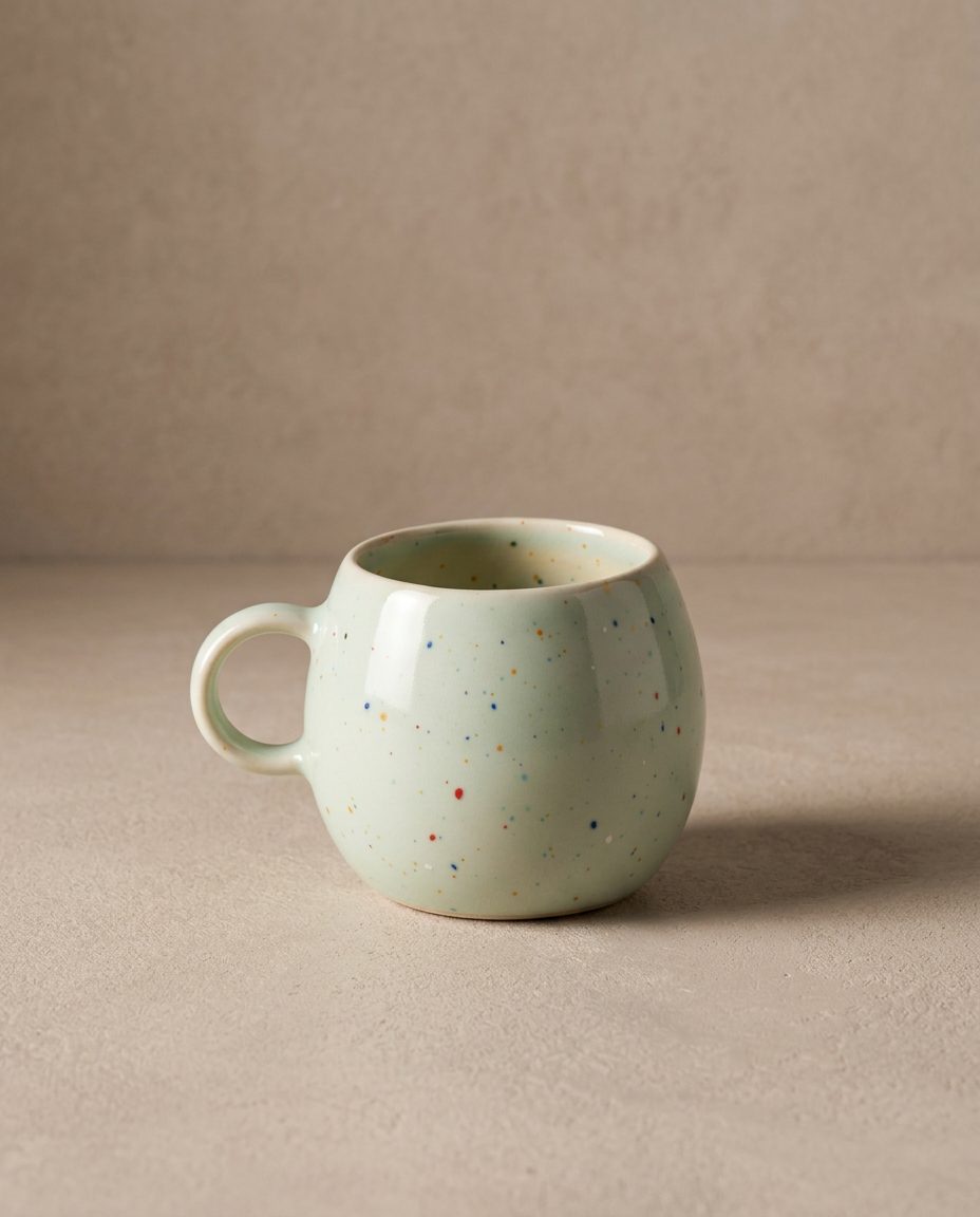 New Party Set 2 Espresso Mugs + 2 Mini Trays - Green