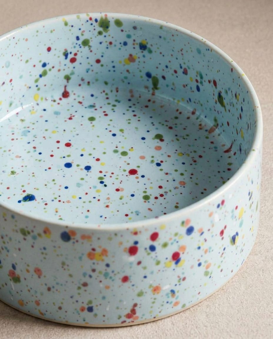 New Party Stoneware Pet Bowl 16,5cm 2 Pieces Set Soft Blue