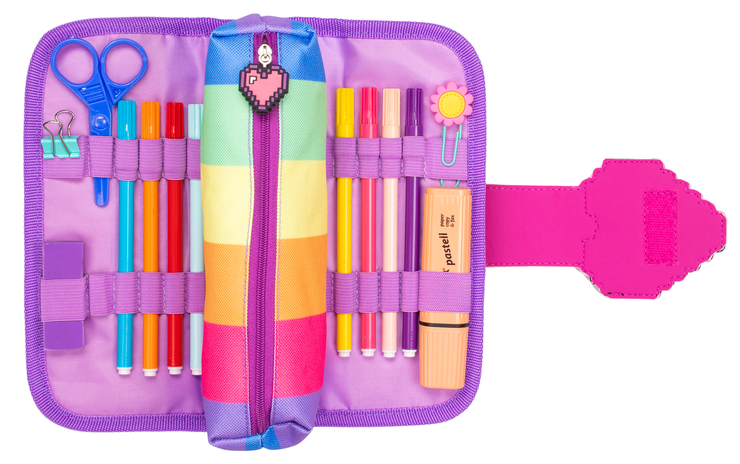 Trousse scolaire avec patch en silicone – Pixel Heart for | Fringoo