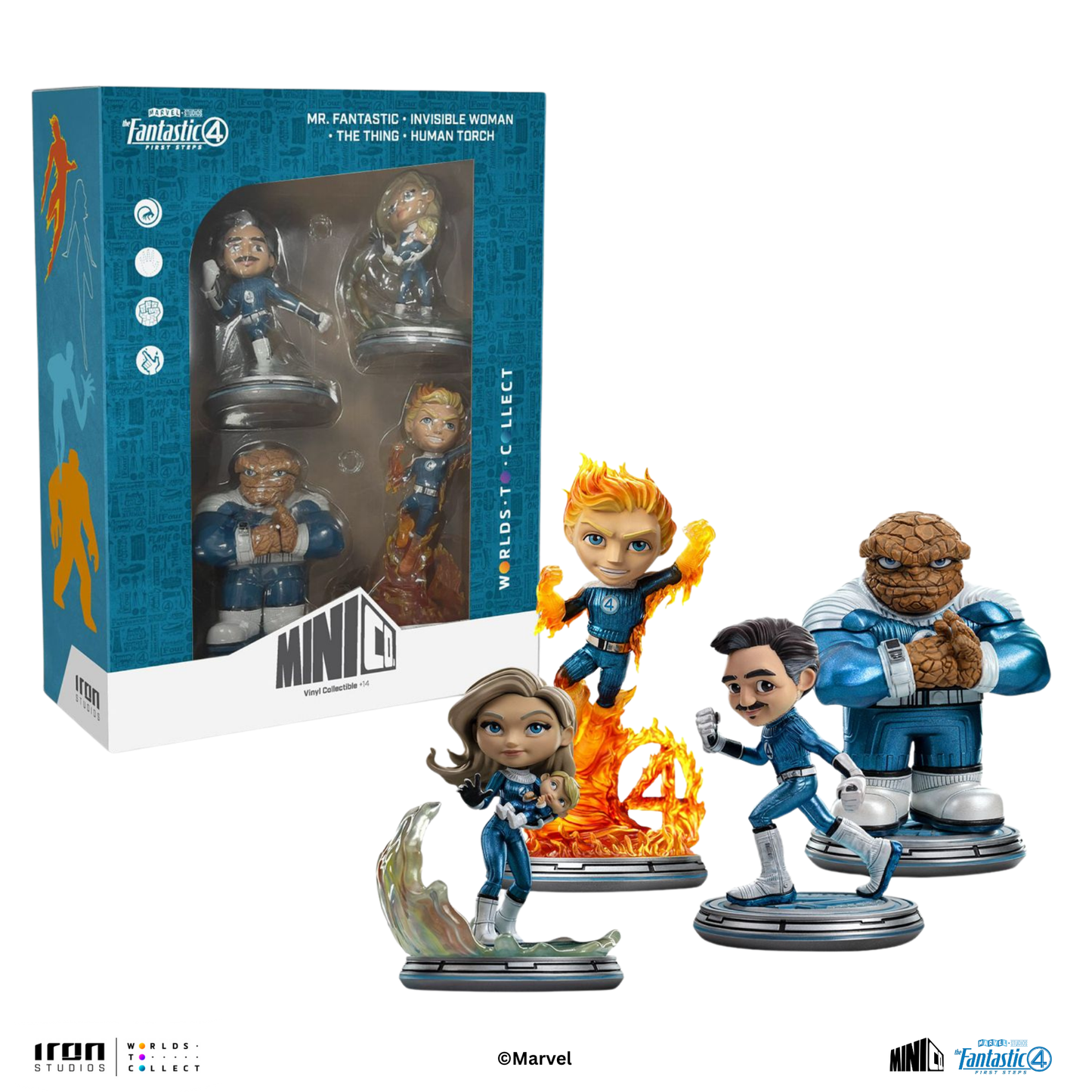 Figurine Fantastic Four Pack (Metallic Version) - The Fantastic Four: First Steps - Mini Co.