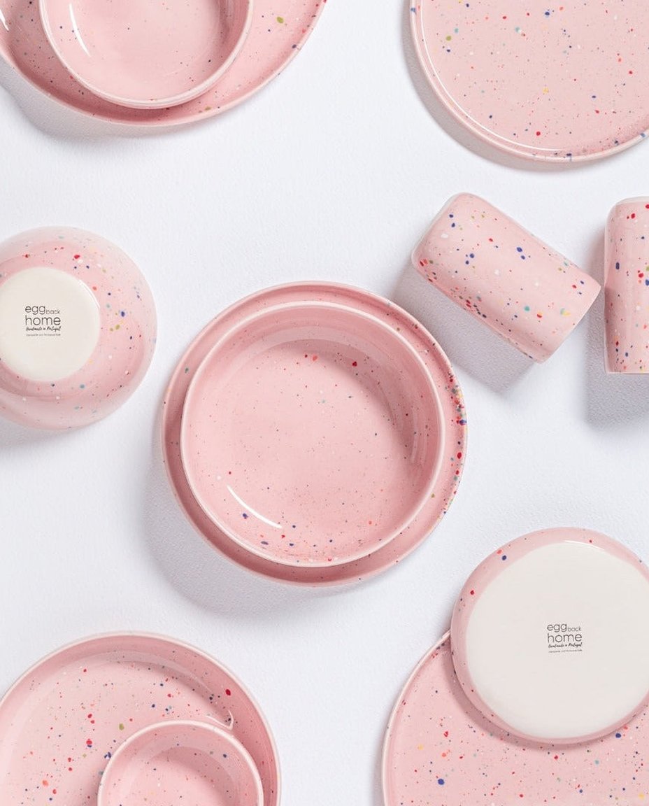 New Party Low Pasta Plate 23cm Pink