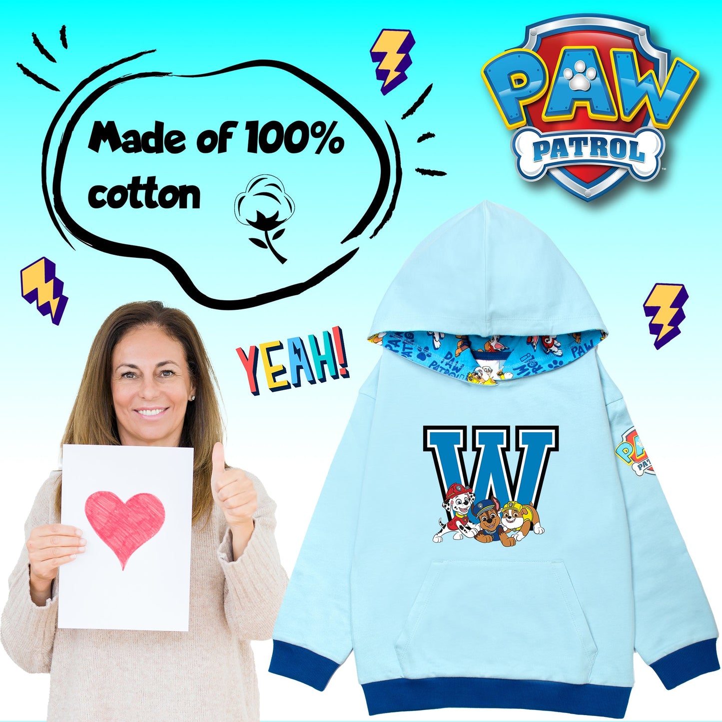 Pat’ Patrouille Sweat à capuche garçon-bleu