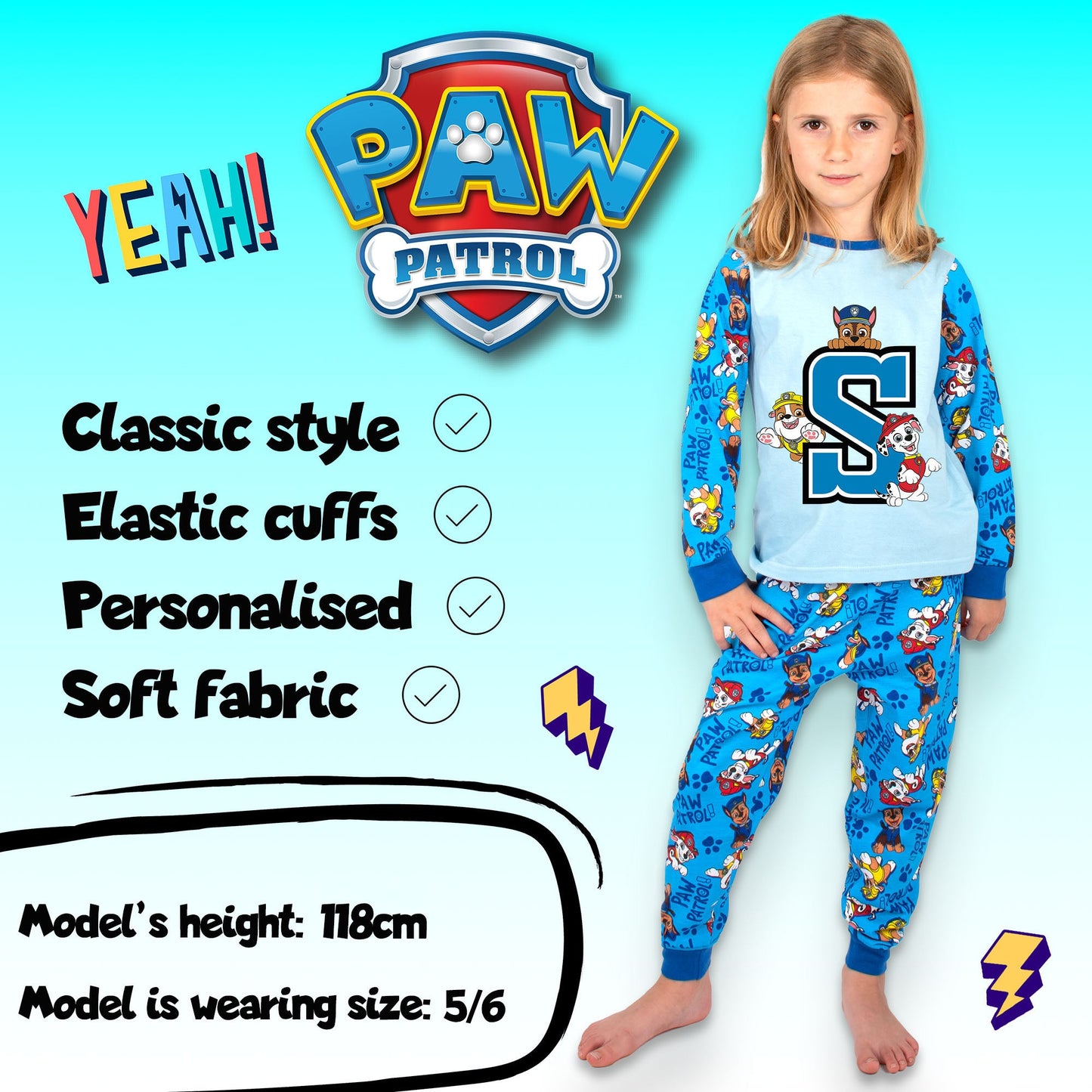 Pat’ Patrouille Pyjama with Letter