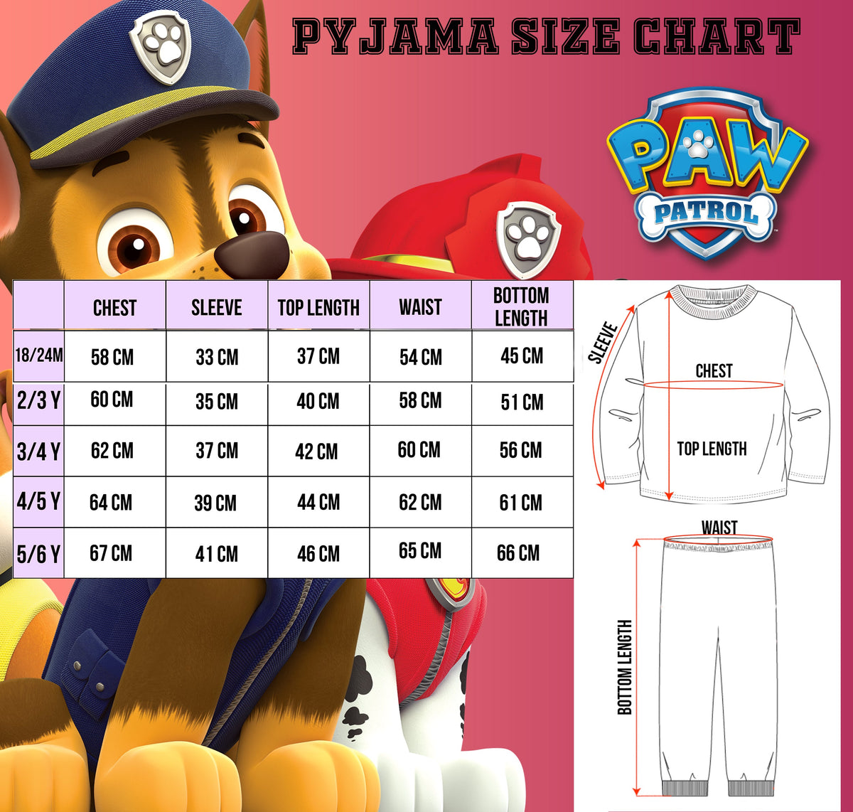 Pyjama – PAW Patrol with Skye
