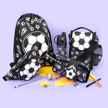 Sac à cordon avec bandoulière – football noir