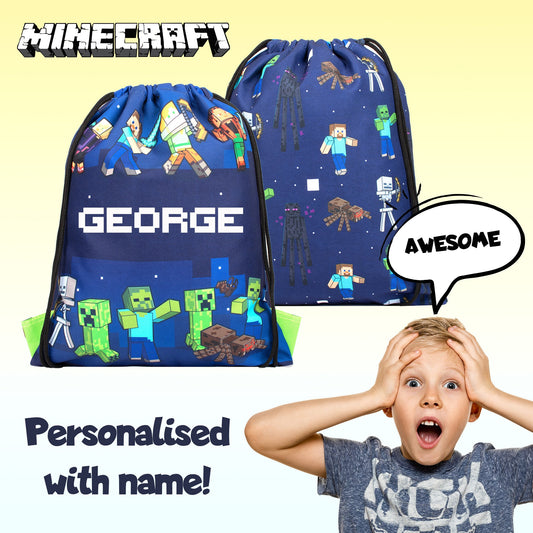 Sac à cordon – Official Minecraft Minecraft bleu | PE Bag | Fringoo