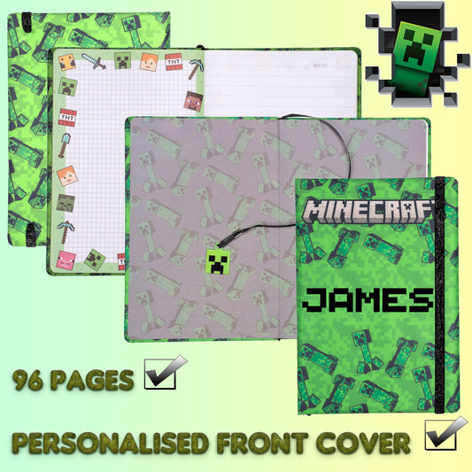 Personalized Minecraft Notebook - Green